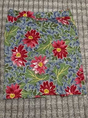 Vintage Talbots Multicolor Floral Print Skirt Green, Blue, Pink,Yellow Size 14